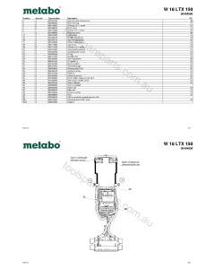 Metabo W 18 LTX 150 00404000 Spare Parts