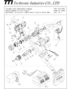 Ryobi CID1202V Spare Parts