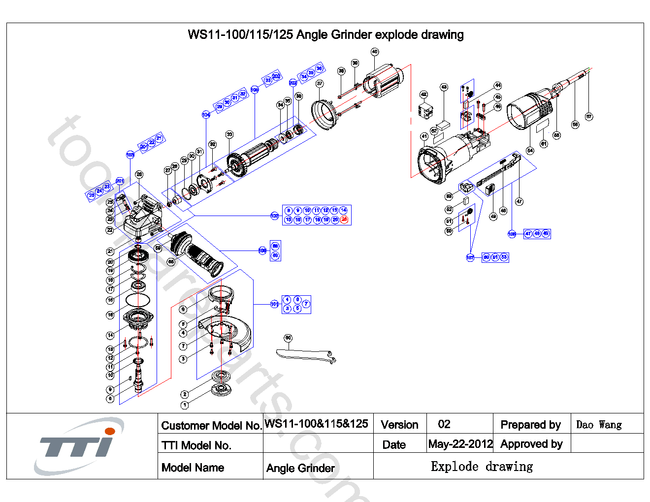 AEG WS11-125  Diagram 1