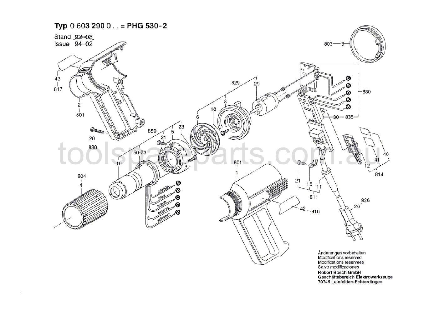 Bosch PHG 530-2 0603290037  Diagram 1