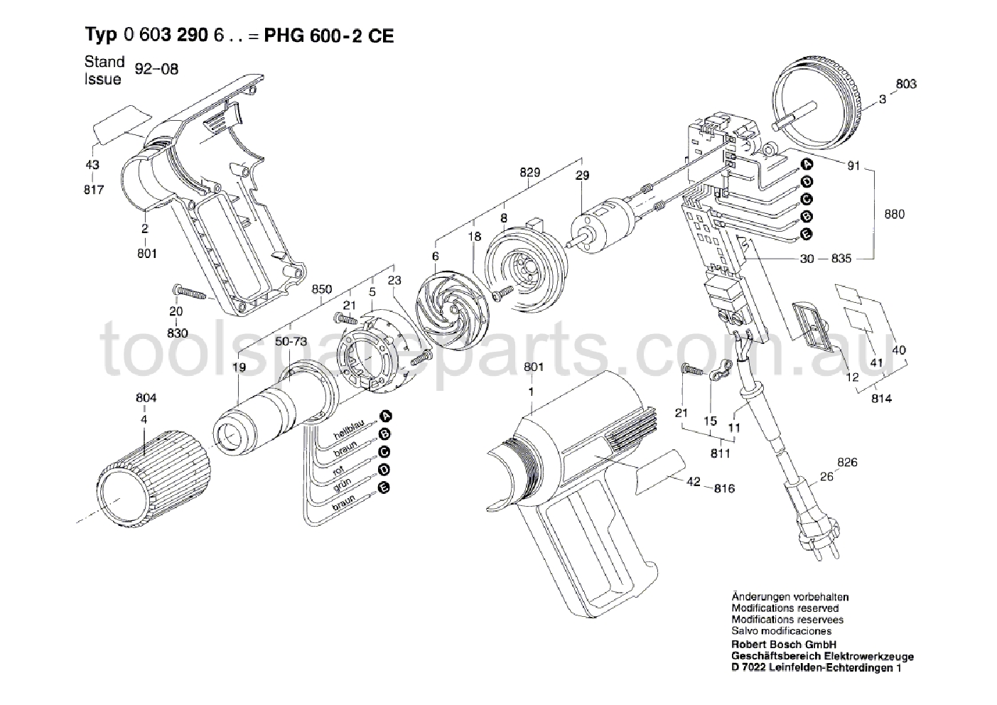 Bosch PHG 600-2 CE 0603290637  Diagram 1