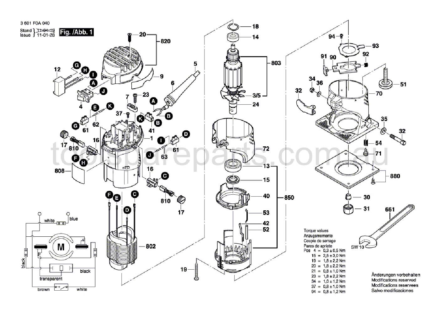 Bosch GMR 1 3601F0A040  Diagram 1