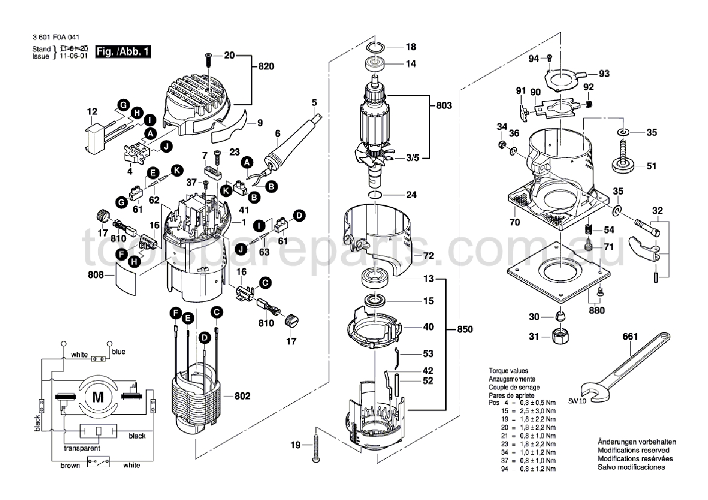 Bosch GMR 1 3601F0A041  Diagram 1