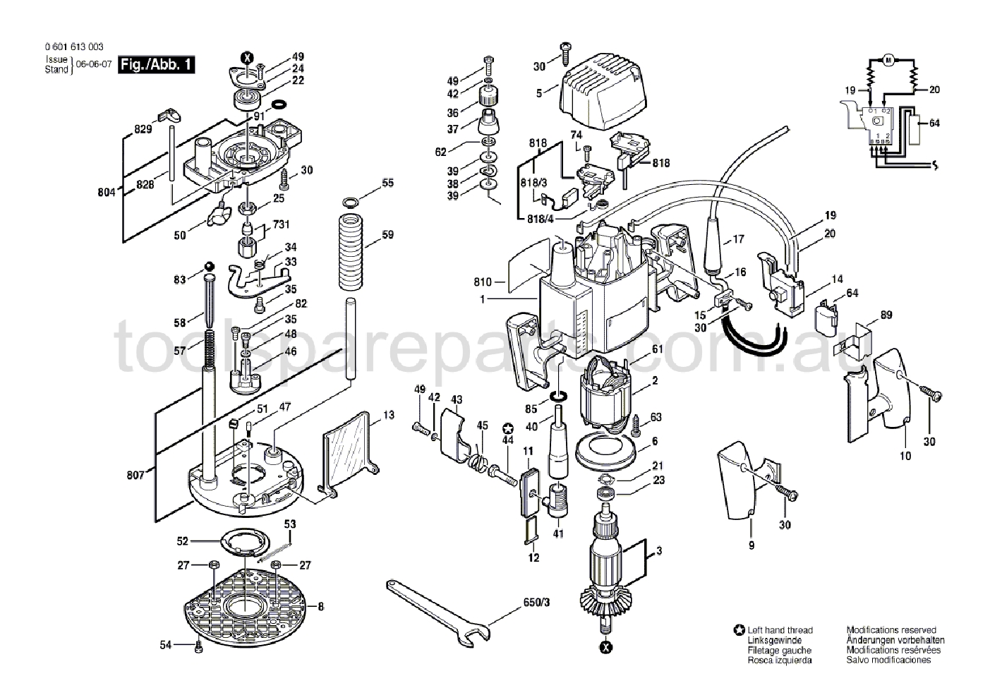 Bosch GOF 1200 A 0601613037  Diagram 1
