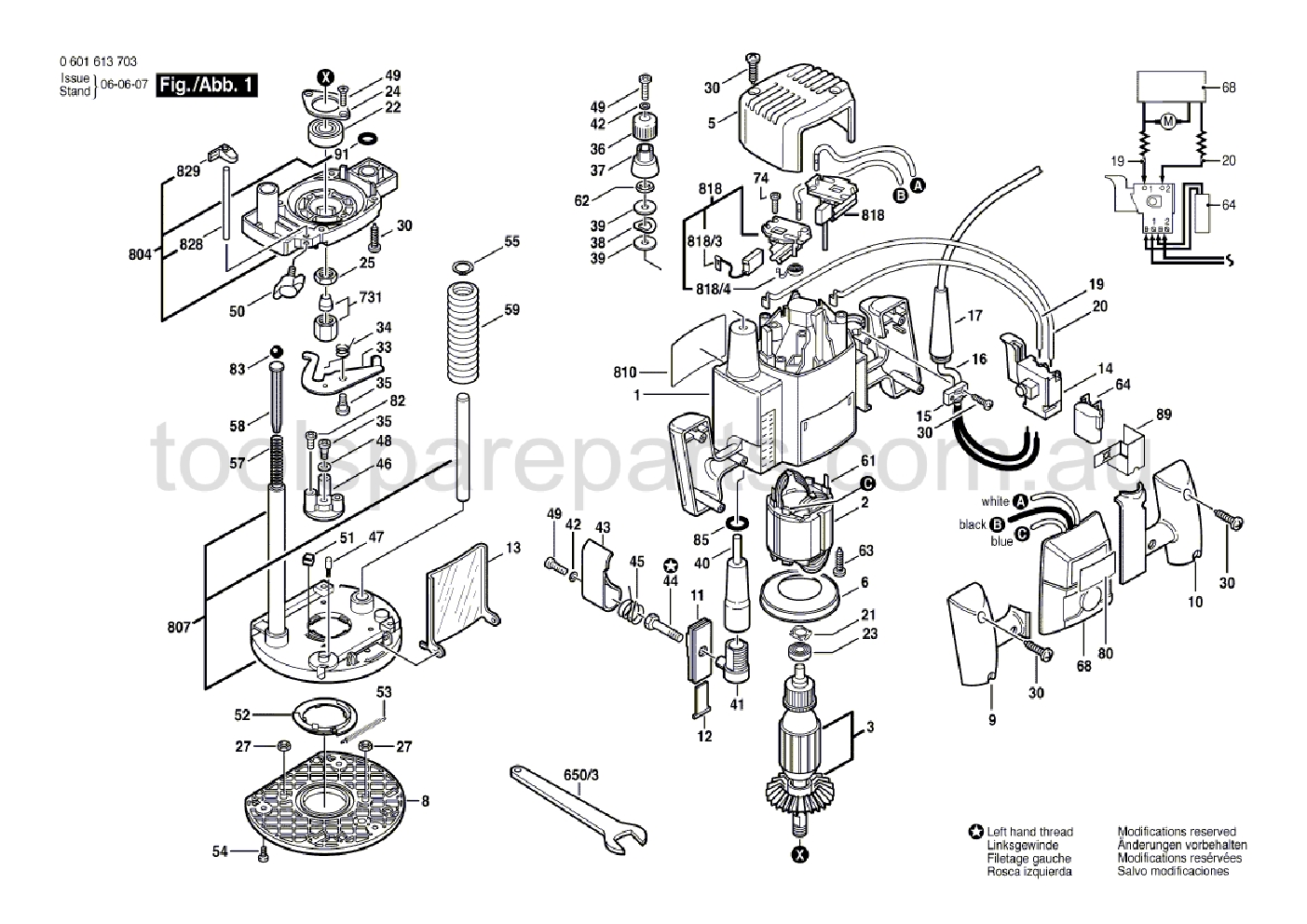 Bosch GOF 1300 ACE 0601613737  Diagram 1