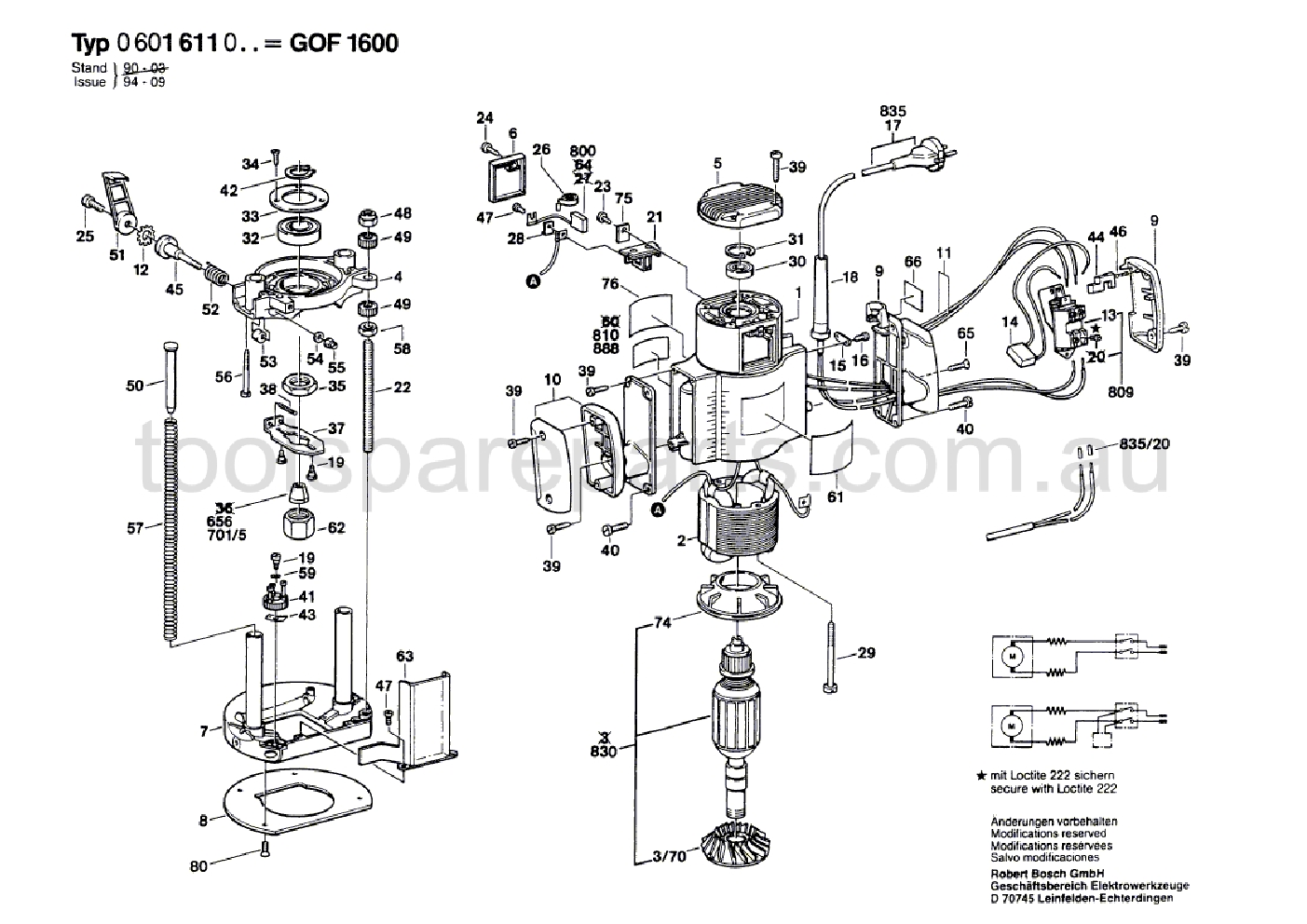 Bosch GOF 1600 0601611037  Diagram 1