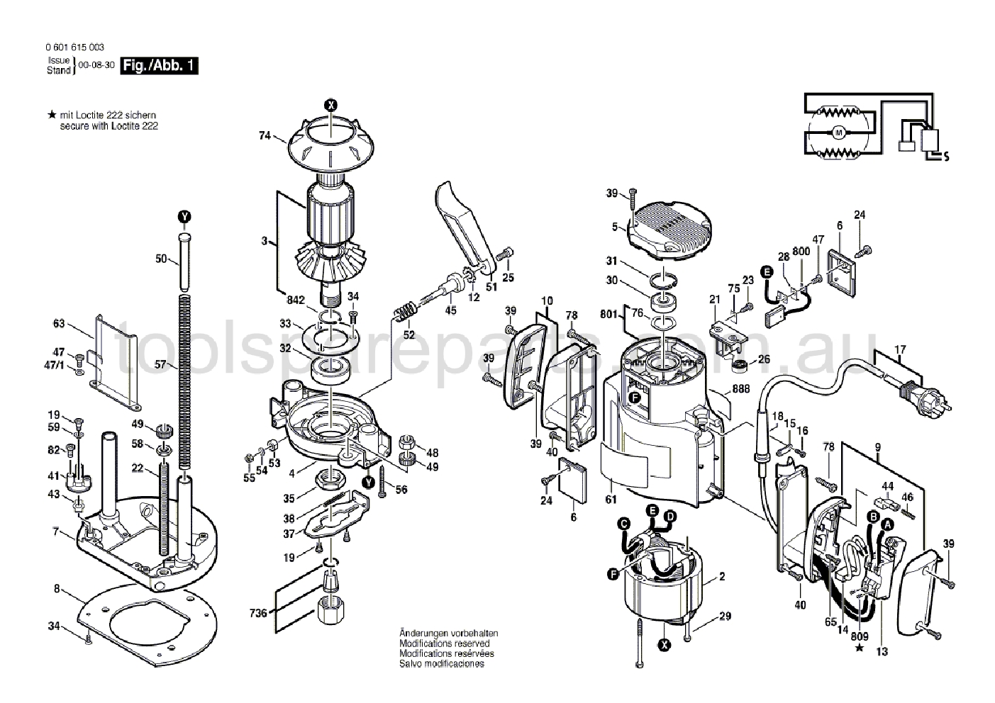 Bosch GOF 1600 A 0601615037  Diagram 1