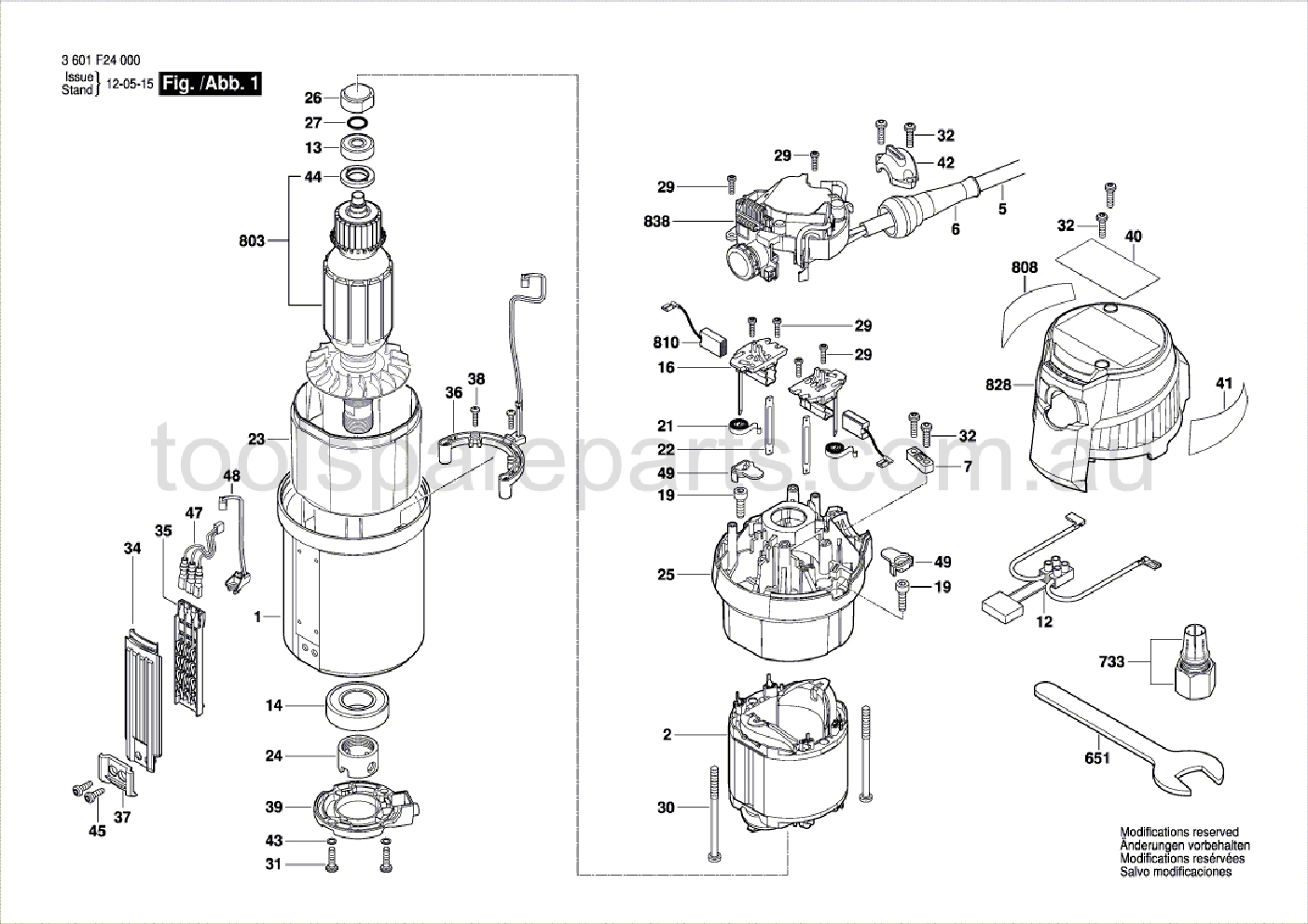 Bosch GOF 1600 CE 3601F24040  Diagram 1