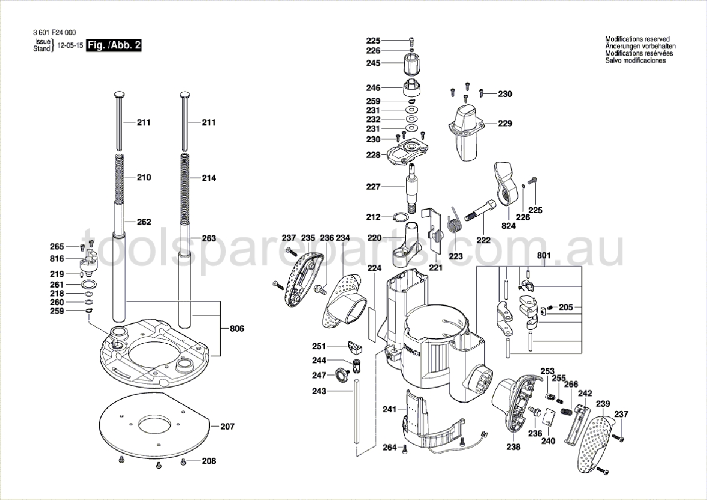 Bosch GOF 1600 CE 3601F24040  Diagram 2