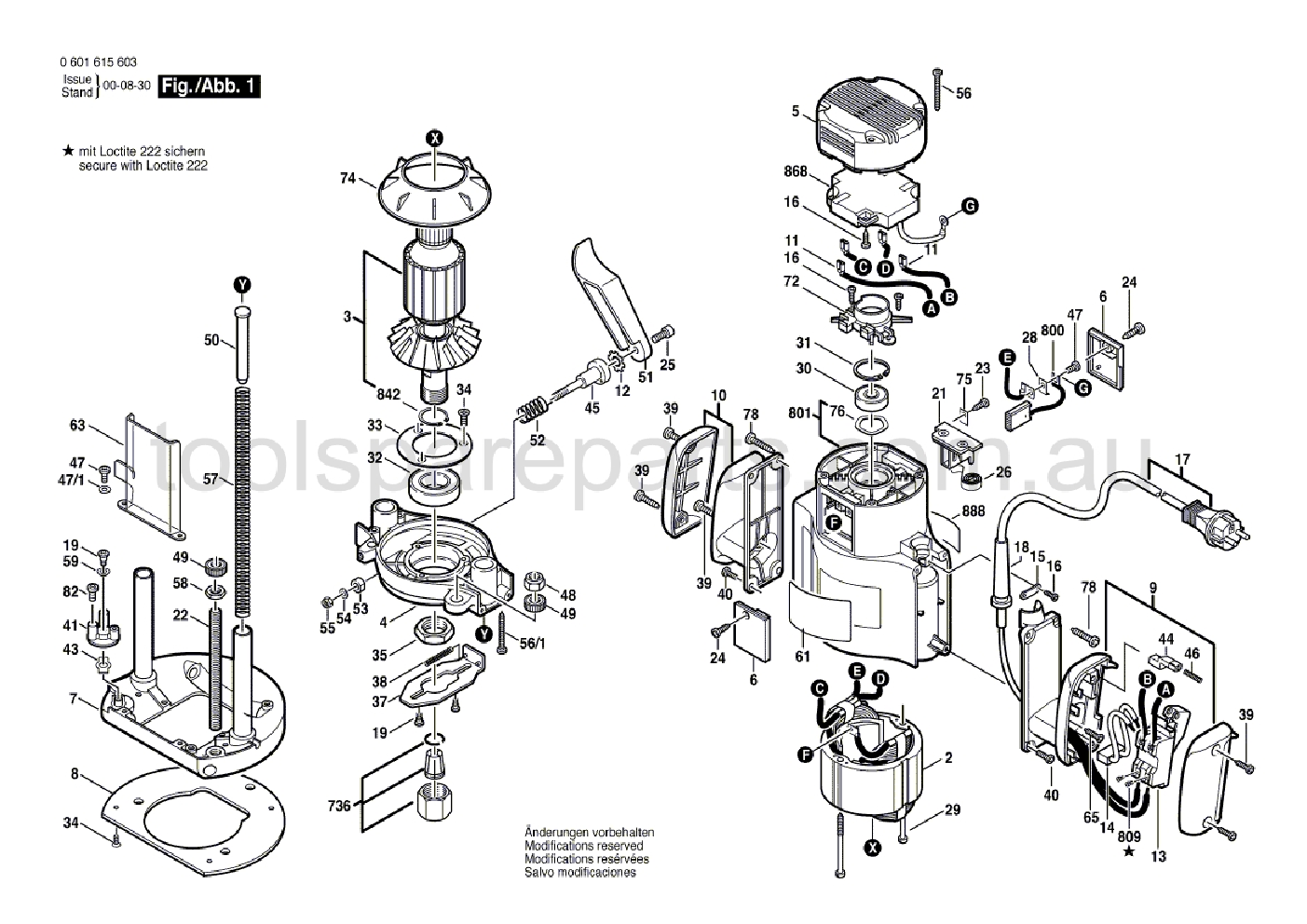 Bosch GOF 1700 ACE 0601615637  Diagram 1