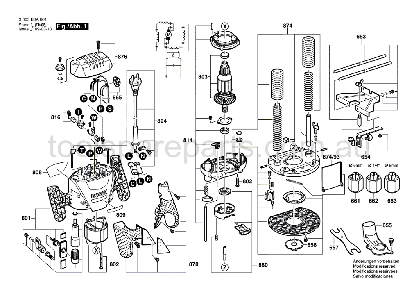 Bosch POF 1200 AE 3603B6A041  Diagram 1