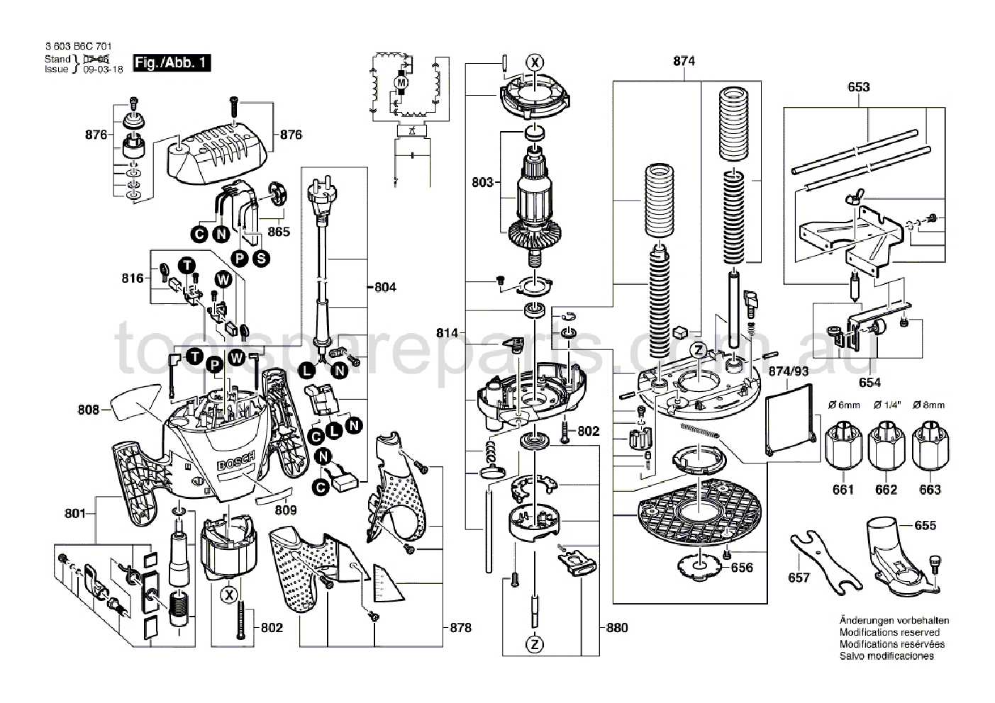 Bosch POF 1400 ACE 3603B6C741  Diagram 1