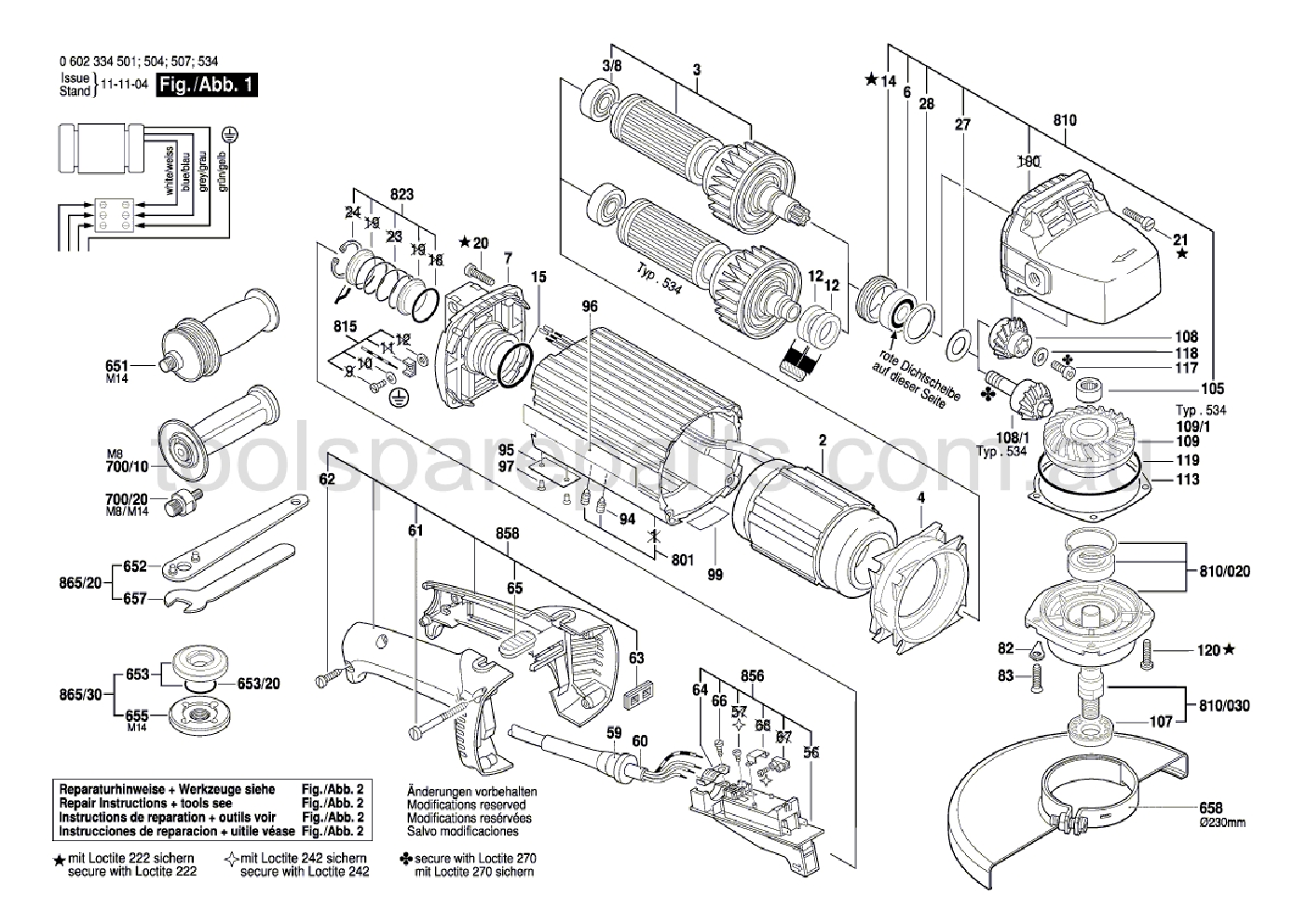 Bosch HWS 810/230 0602334501  Diagram 1