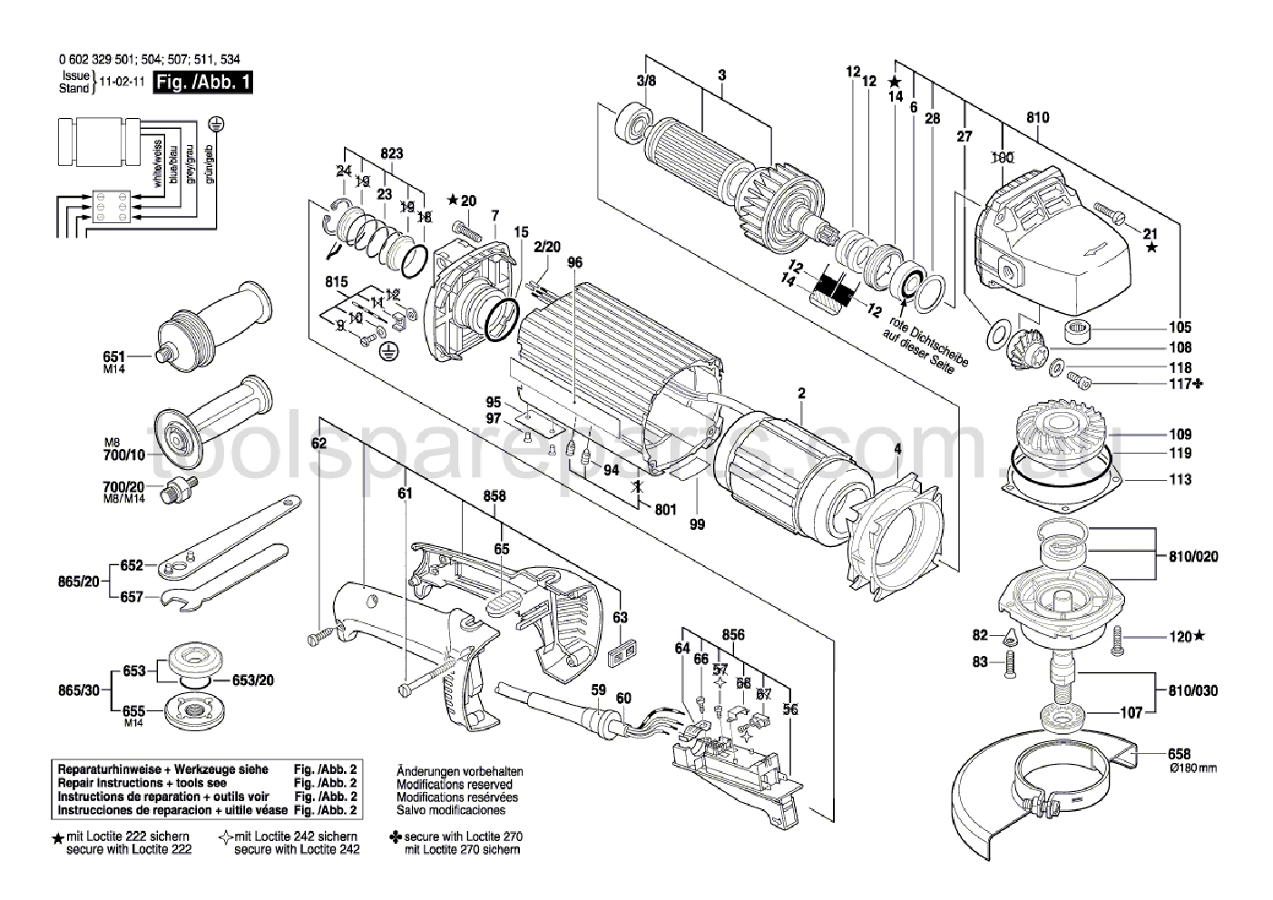 Bosch HWS 85/180 0602329504  Diagram 1