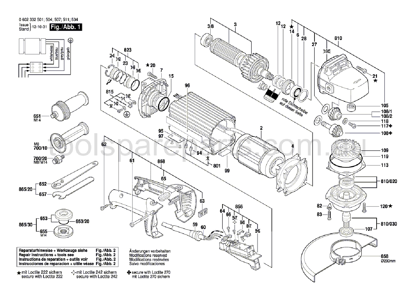 Bosch HWS 88/230 0602332507  Diagram 1