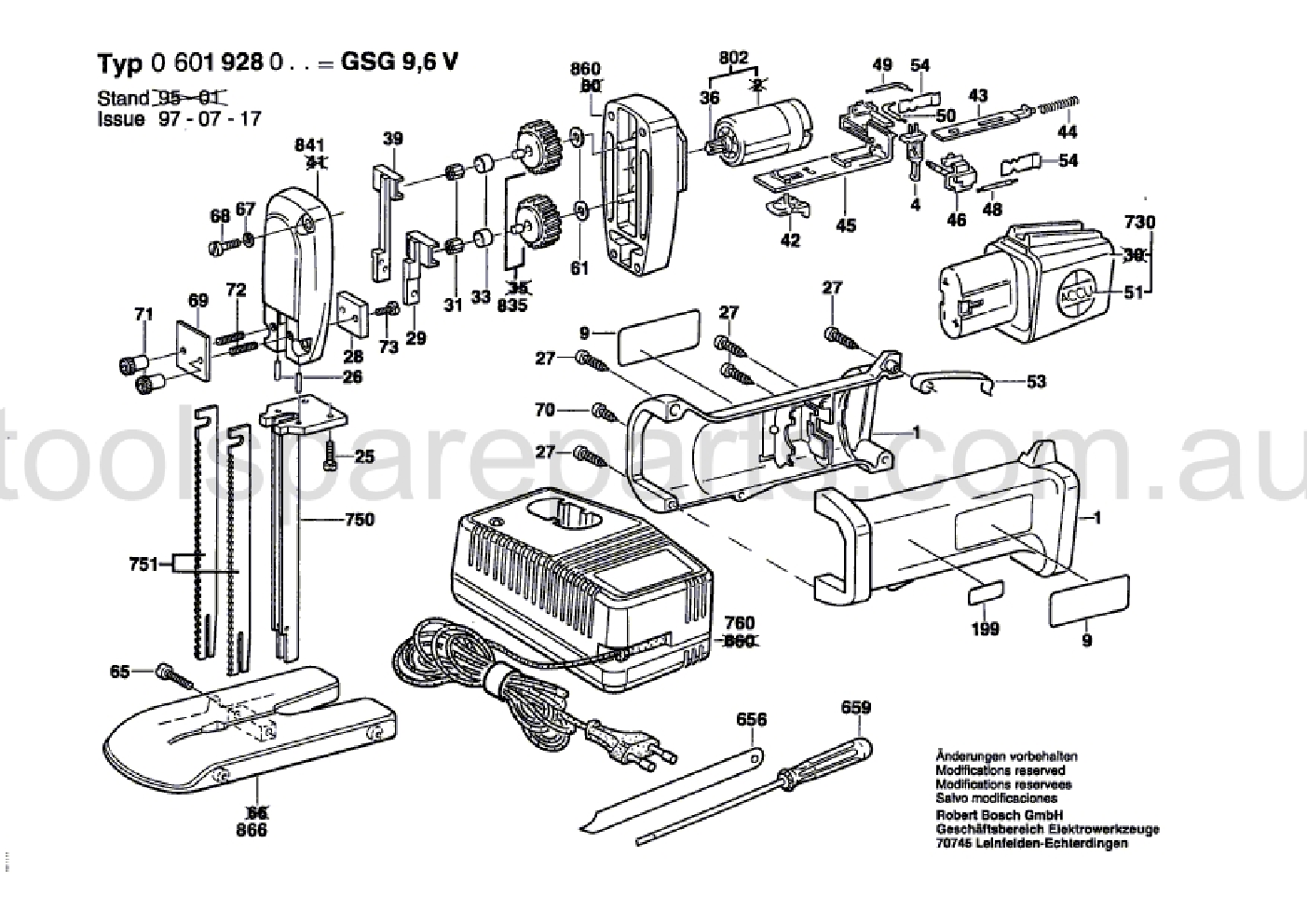 Bosch GSG 9.6 V 0601928037  Diagram 1