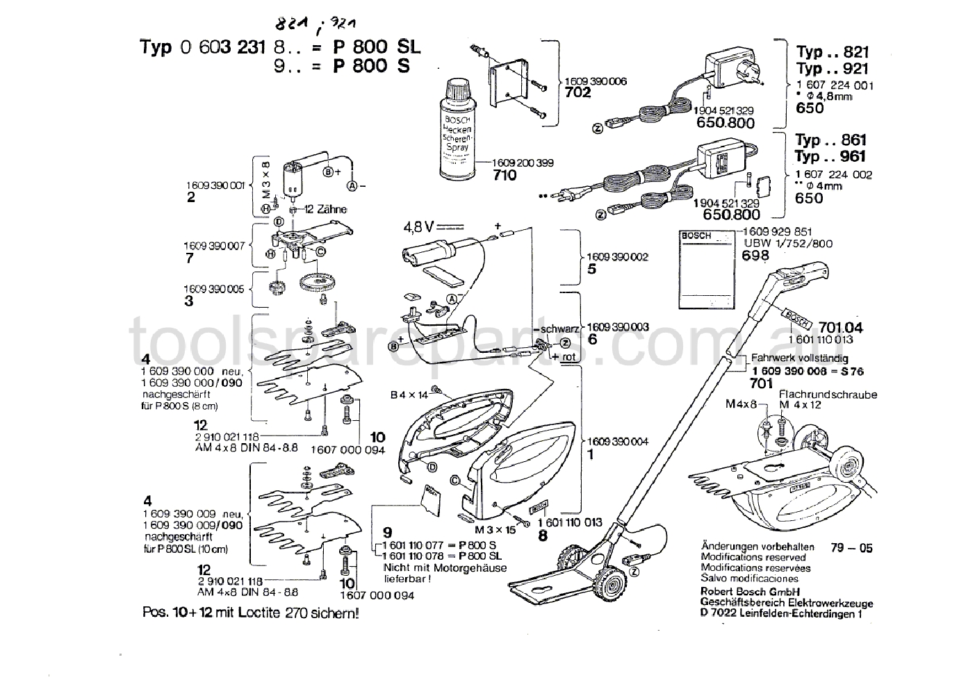 Bosch P 800 S 0603231921  Diagram 1