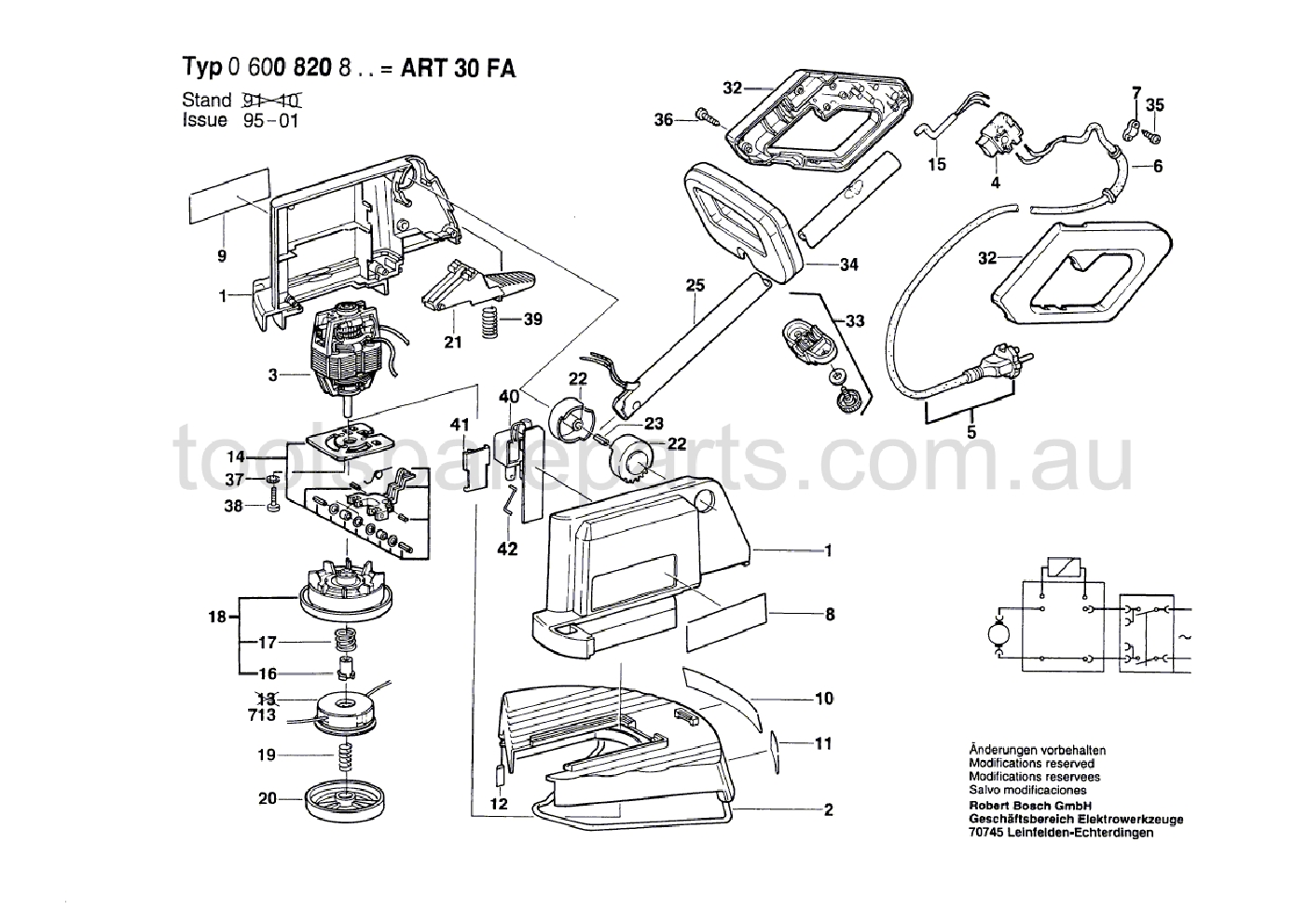Bosch ART 30 FA 0600820837  Diagram 1