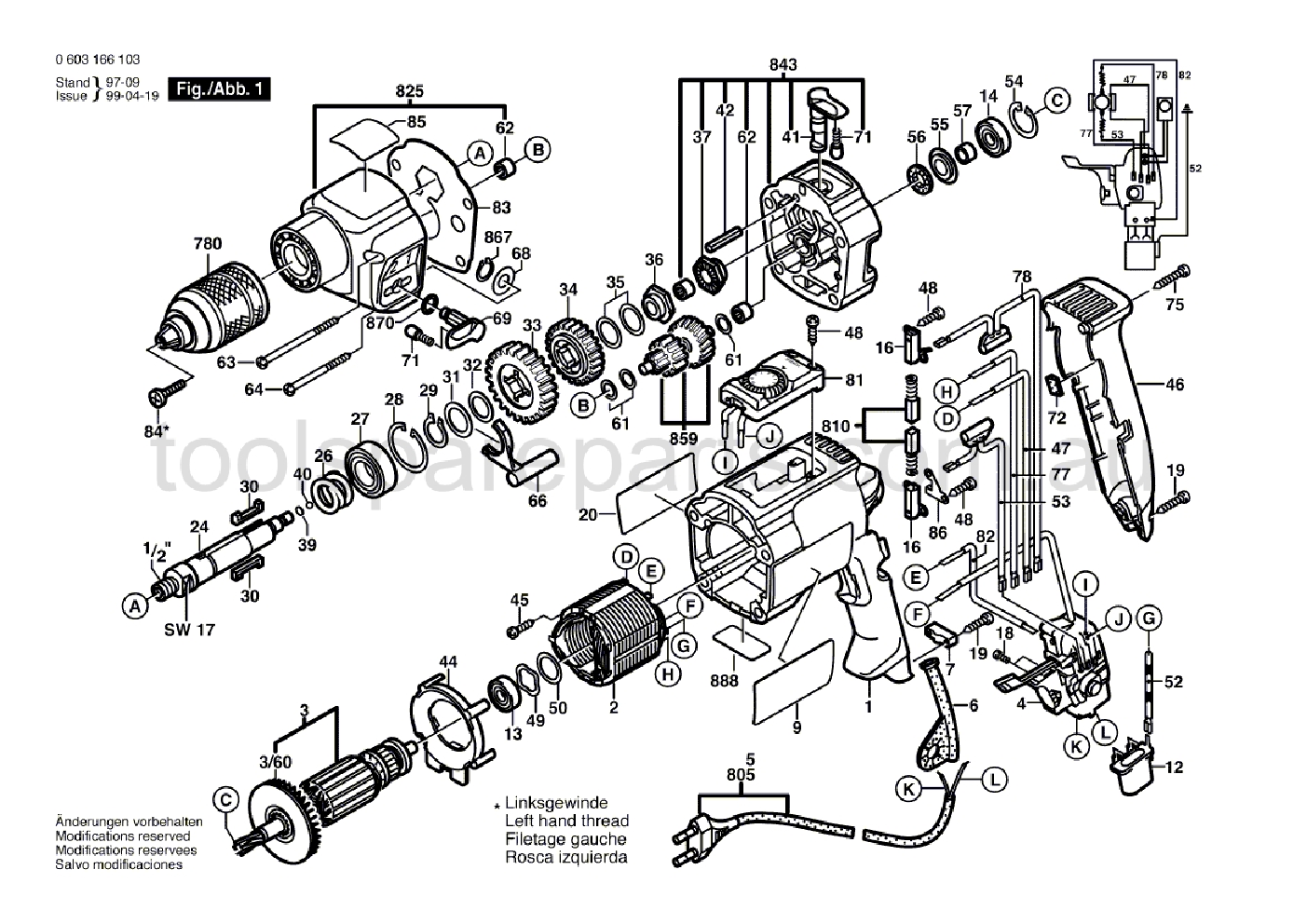 Bosch CSB 1000-2 RET 0603166137  Diagram 1