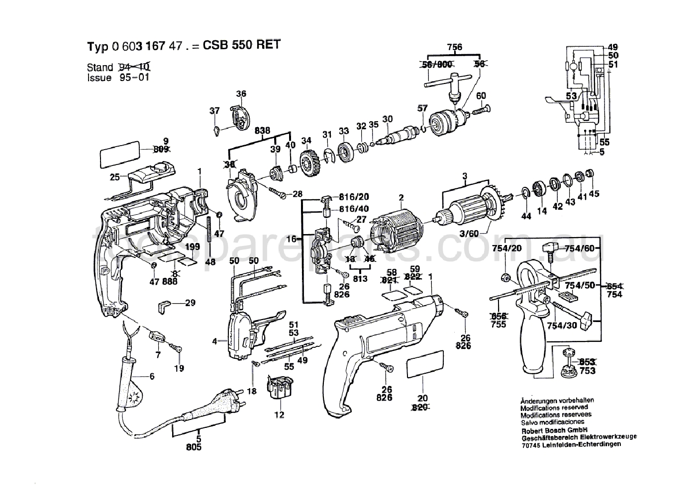 Bosch CSB 550 RET 0603167473  Diagram 1