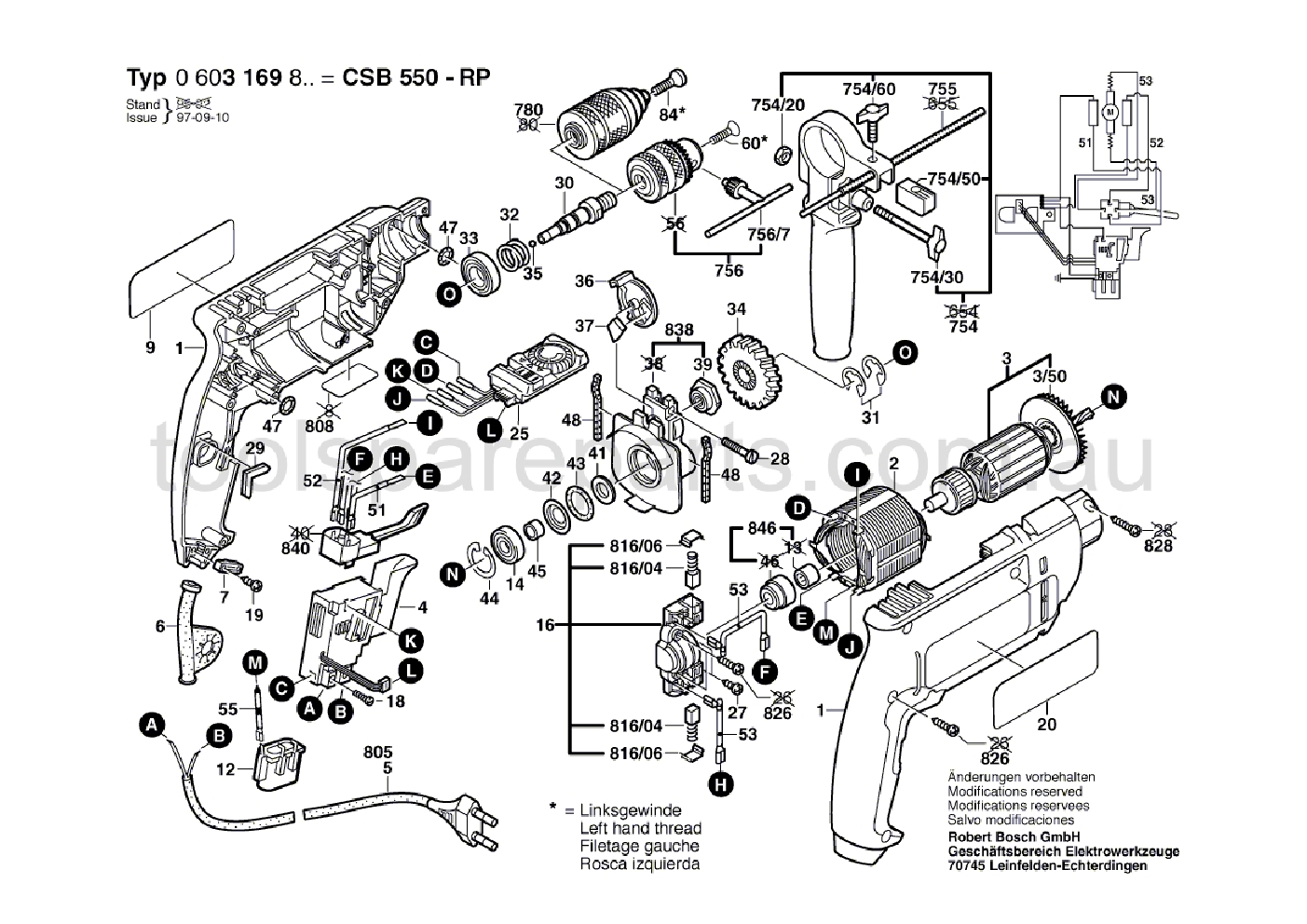 Bosch CSB 550 RP 0603169873  Diagram 1