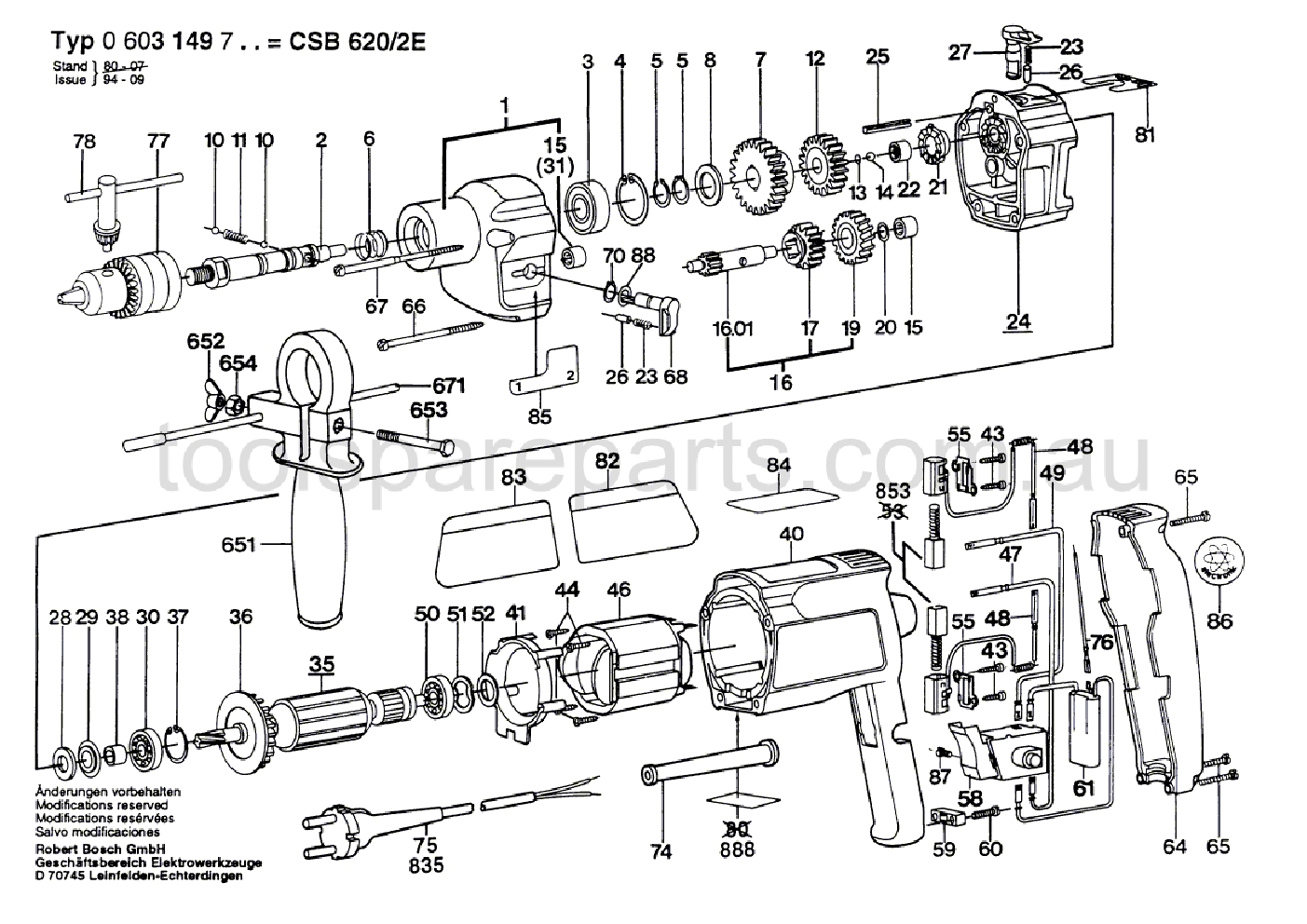 Bosch CSB 620-2 E 0603149737  Diagram 1