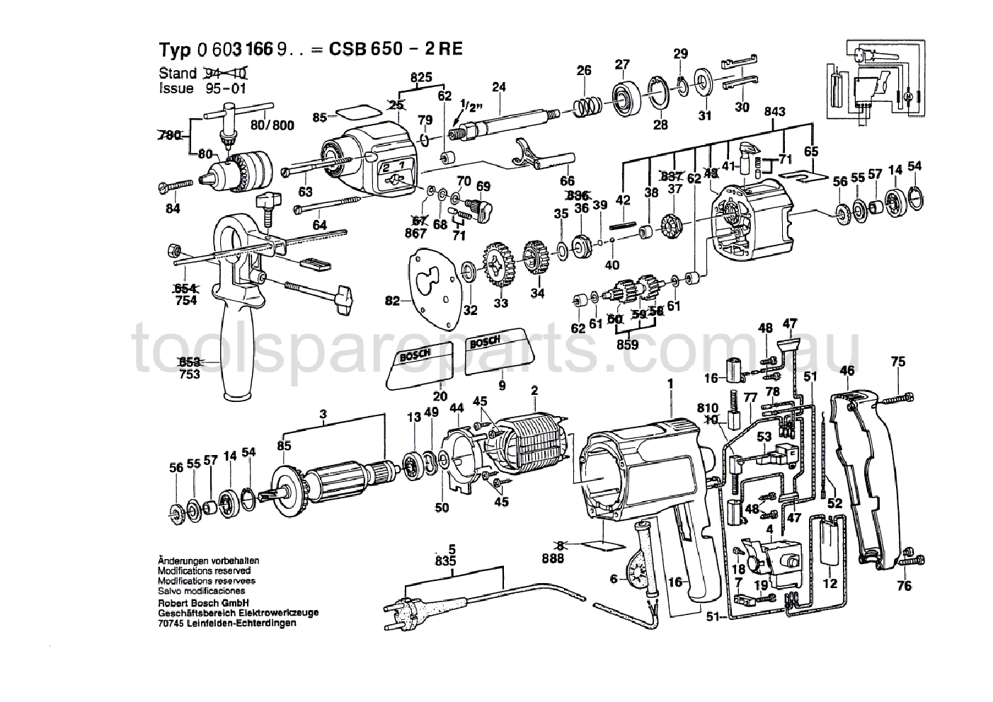 Bosch CSB 650-2 RE 0603166937  Diagram 1