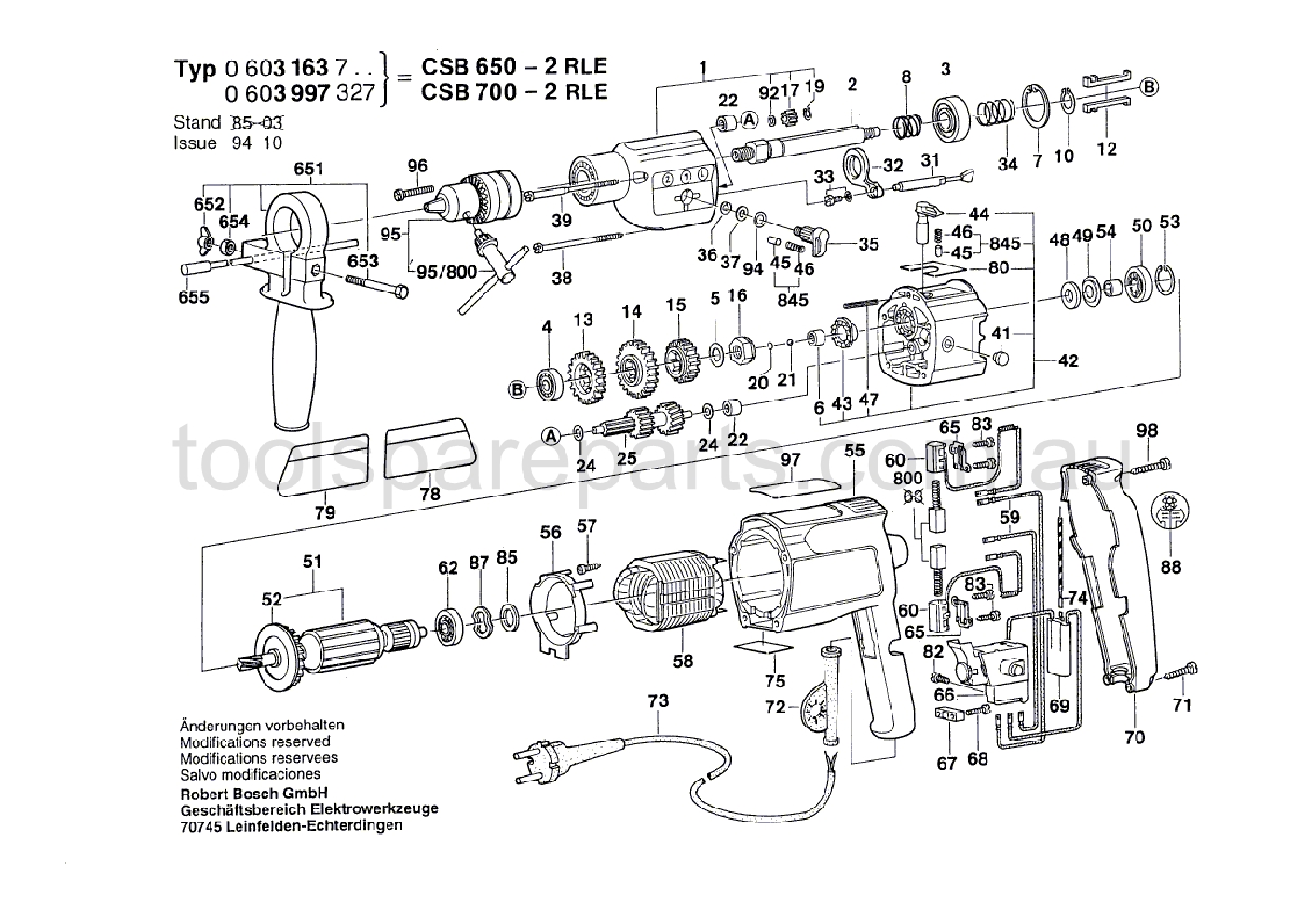 Bosch CSB 650-2 RLE 0603163737  Diagram 1