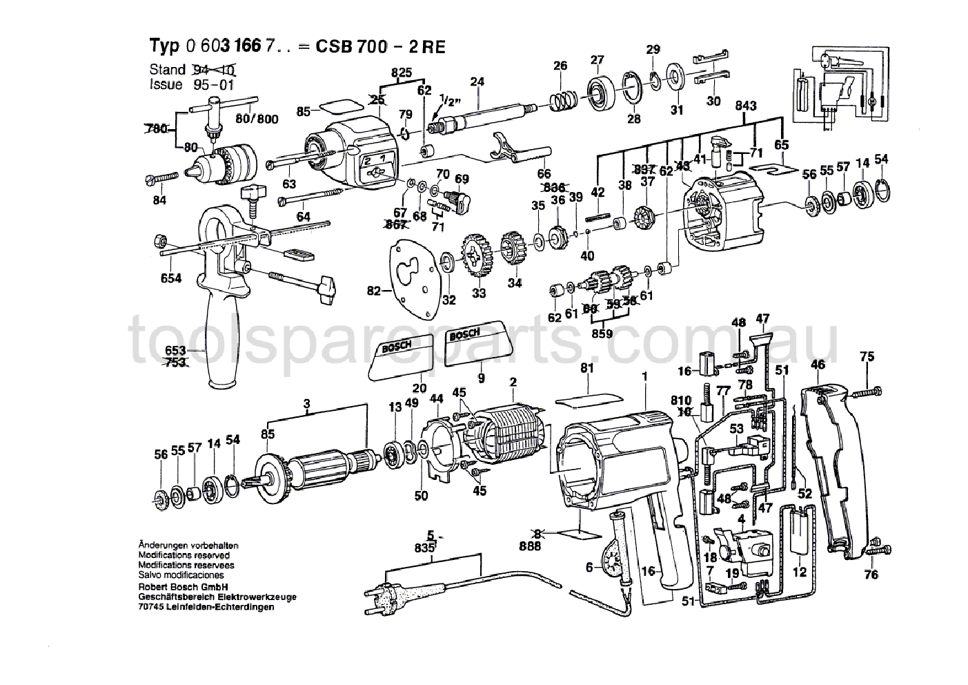 Bosch CSB 700-2 RE 0603166737  Diagram 1