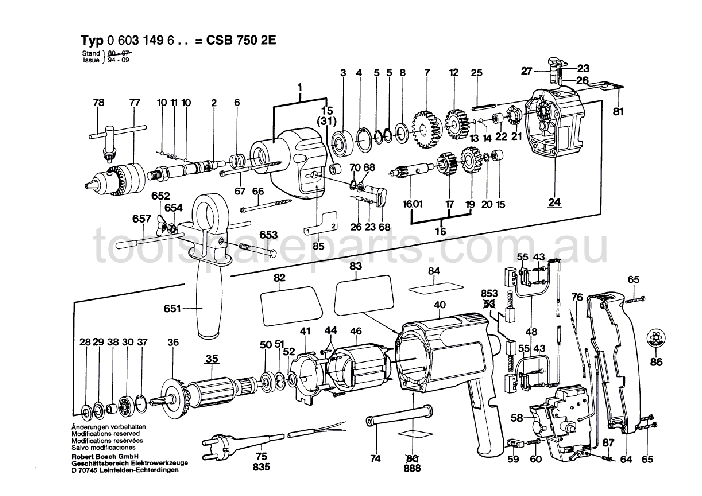 Bosch CSB 750-2 E 0603149637  Diagram 1