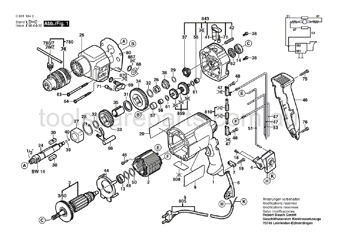 Bosch GSB 20-2 0601184264  Diagram 1