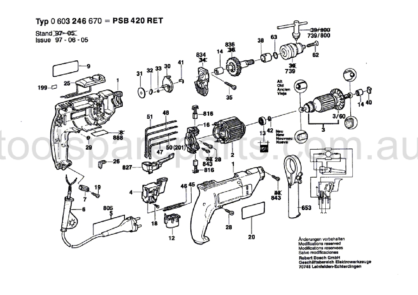 Bosch PSB 420 RET 0603246673  Diagram 1