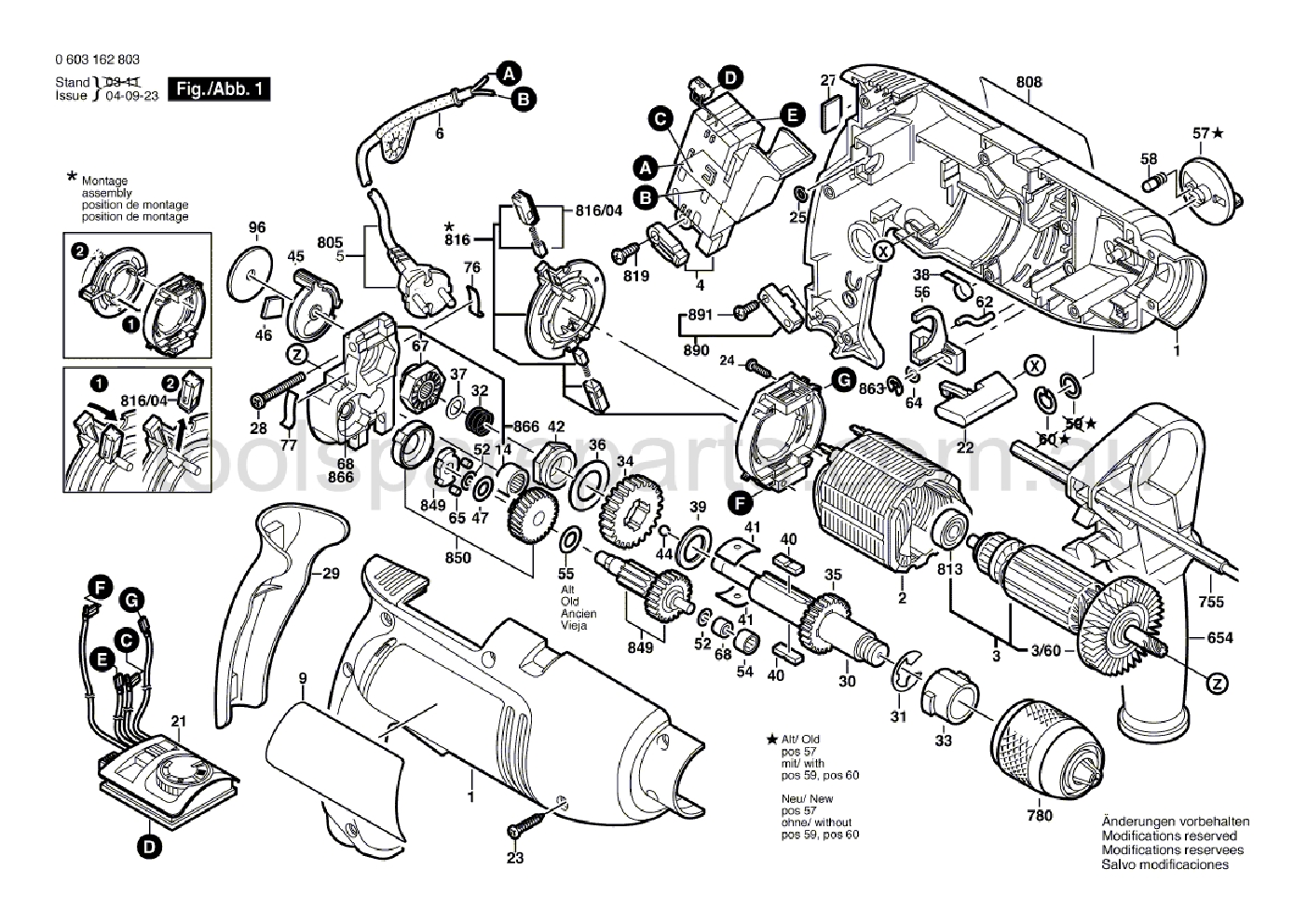 Bosch PSB 750-2 RPE 0603162837  Diagram 1