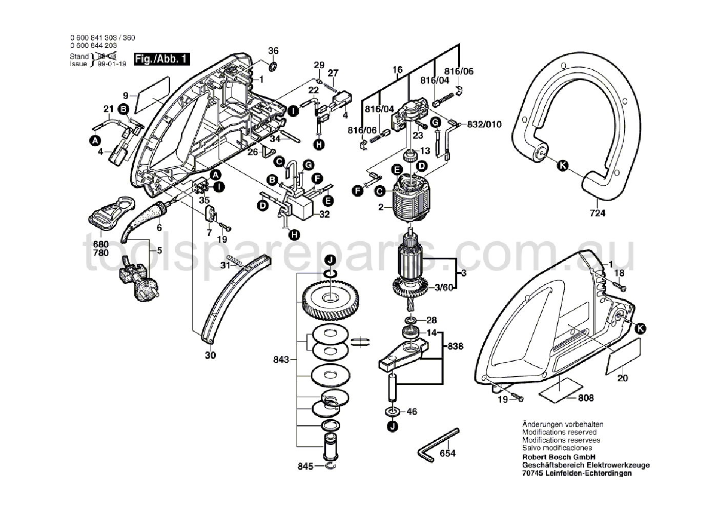 Bosch AHS 40-22 0600844237  Diagram 1