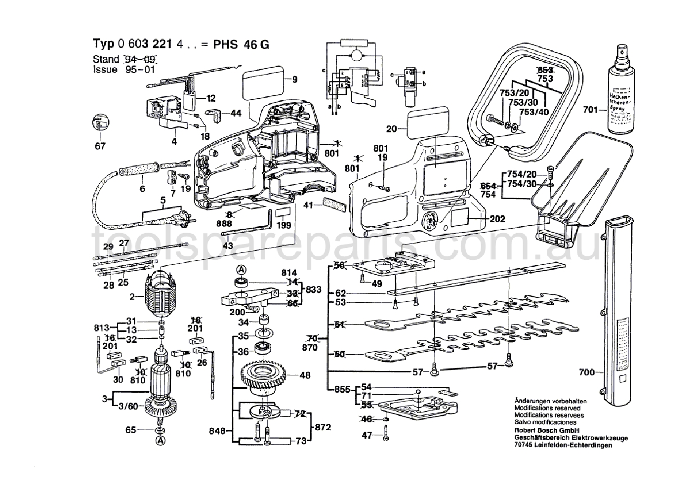 Bosch PHS 46 G 0603221437  Diagram 1