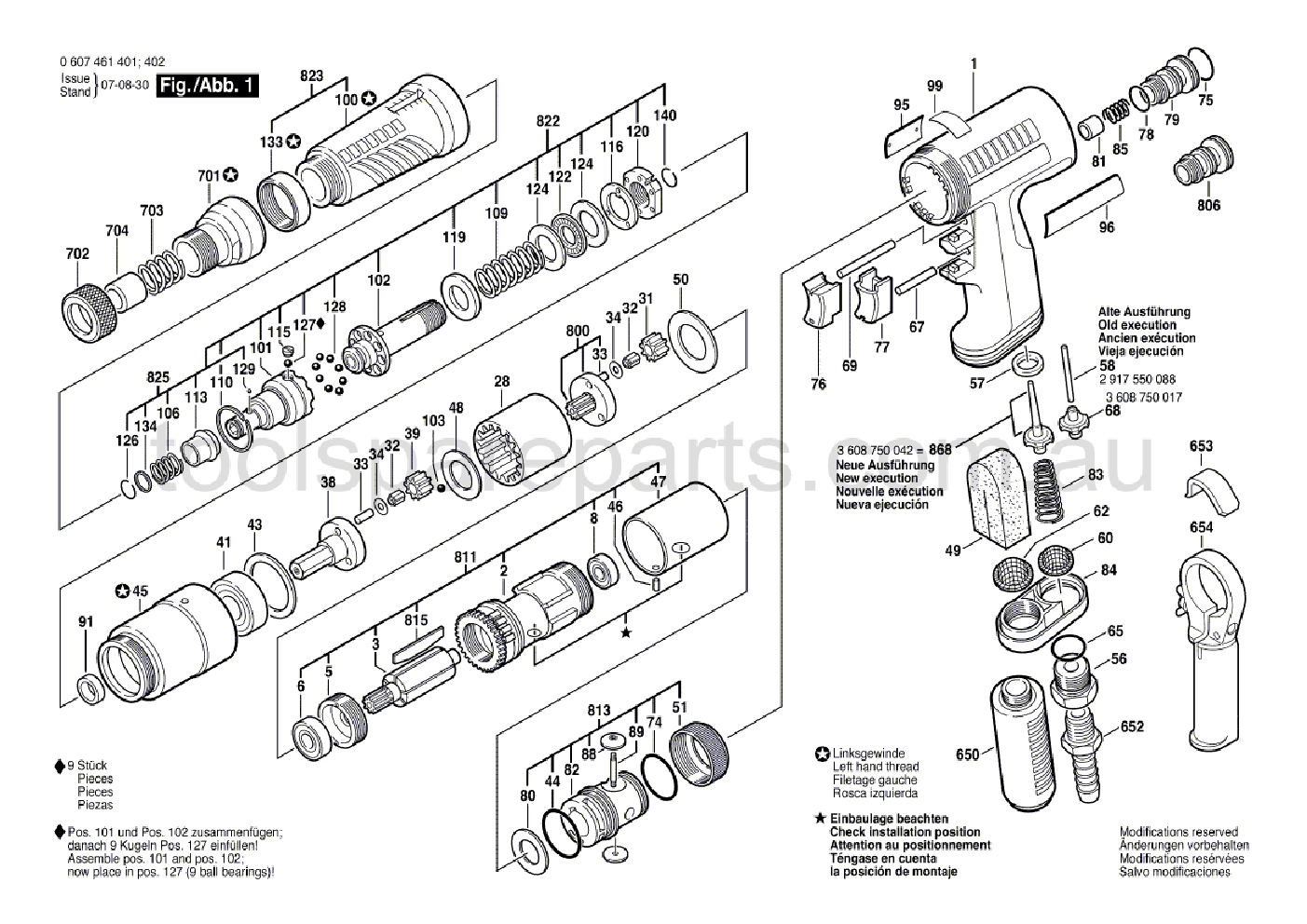 Bosch 400 WATT-SERIE 0607461401  Diagram 1