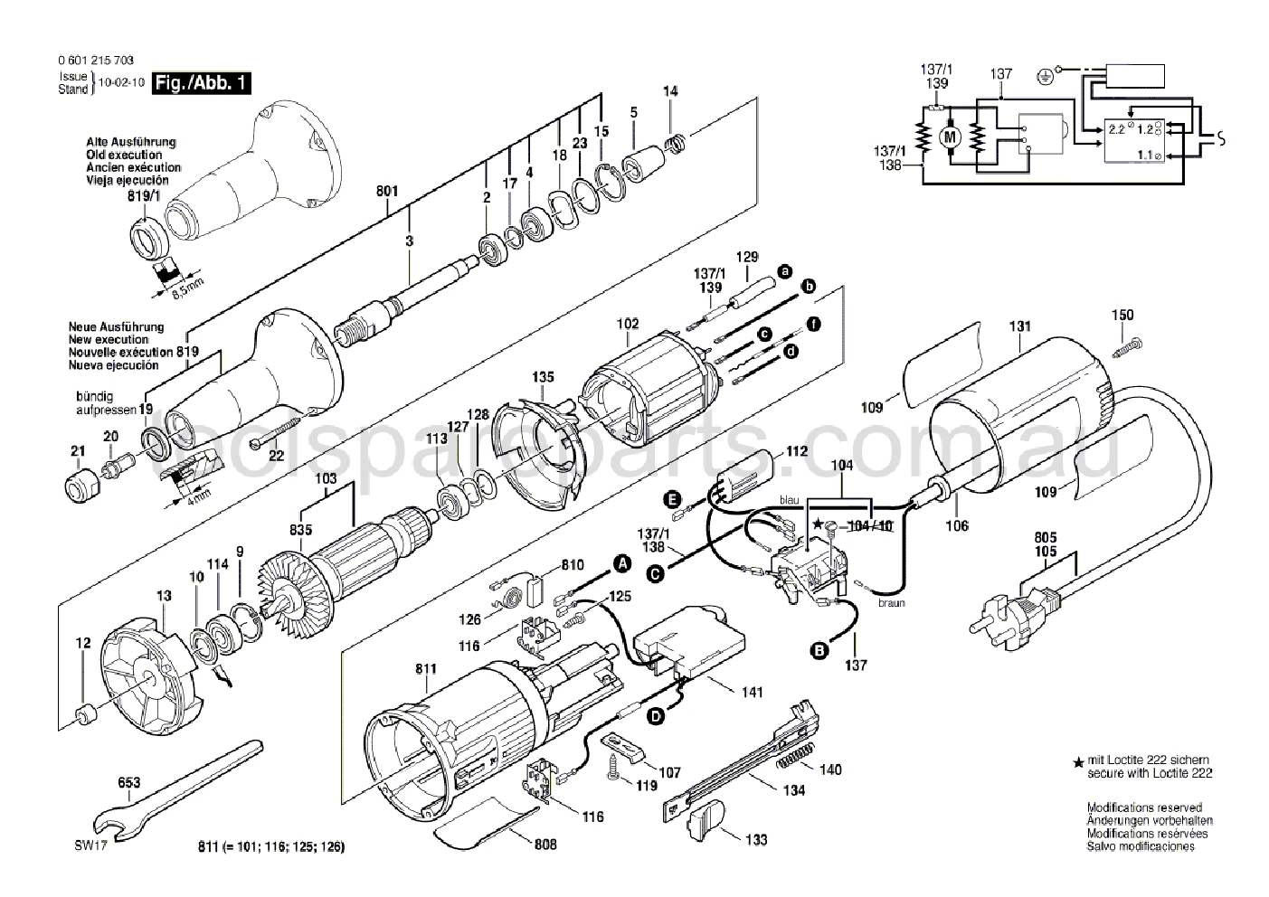 Bosch GGS 27 LC 0601215737  Diagram 1