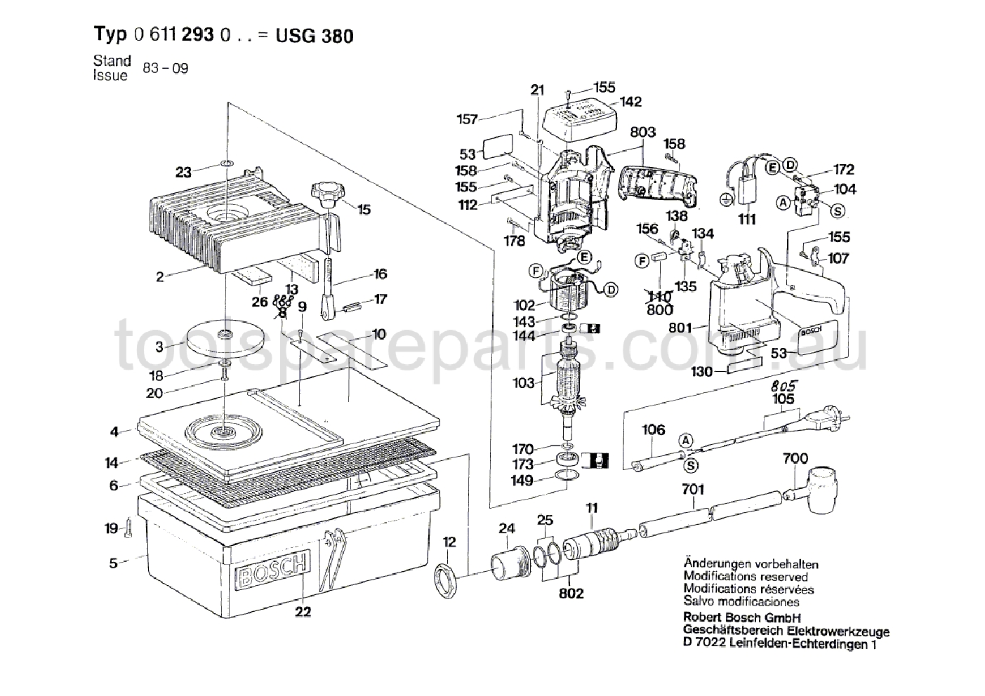 Bosch USG 380 0611293037  Diagram 1