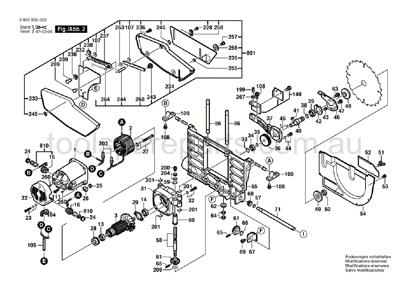 Bosch GTS 10 0601B30037  Diagram 2