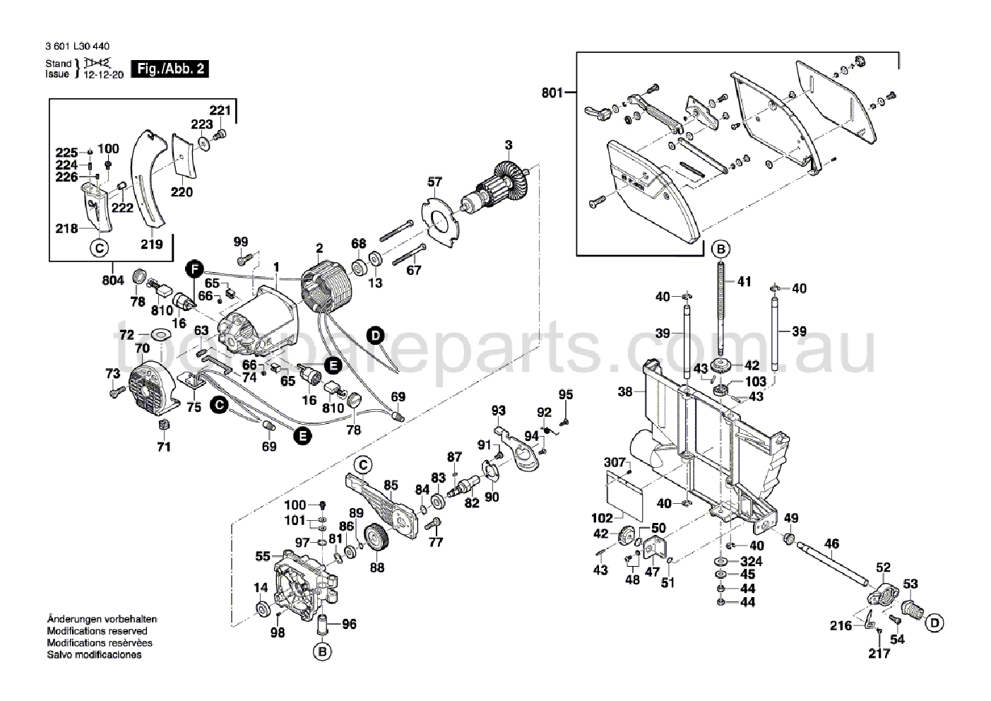 Bosch GTS 10 XC 3601L30440  Diagram 2