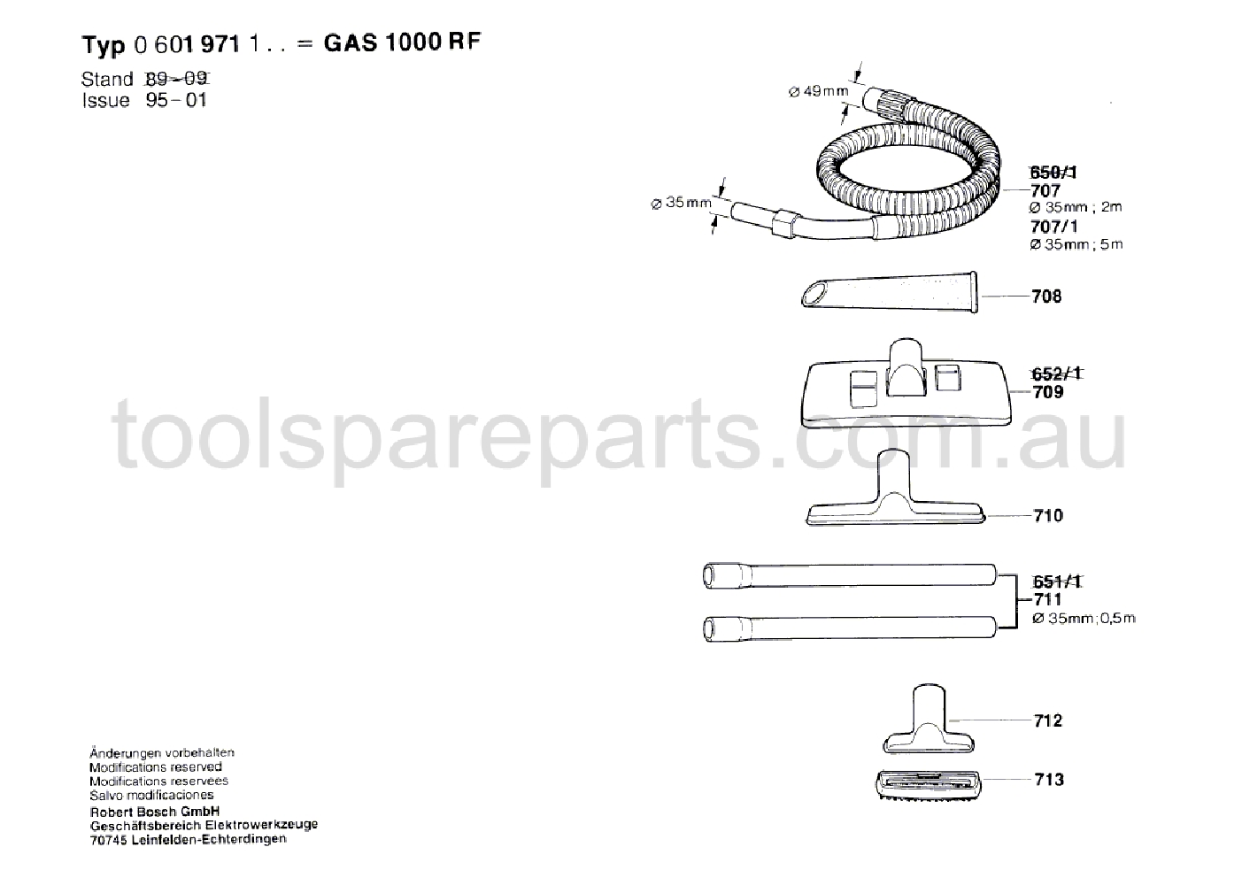 Bosch GAS 1000 RF 0601971137  Diagram 2