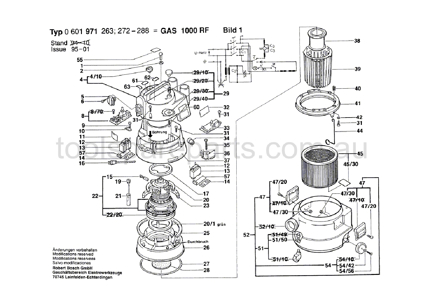 Bosch GAS 1000 RF 0601971277  Diagram 1