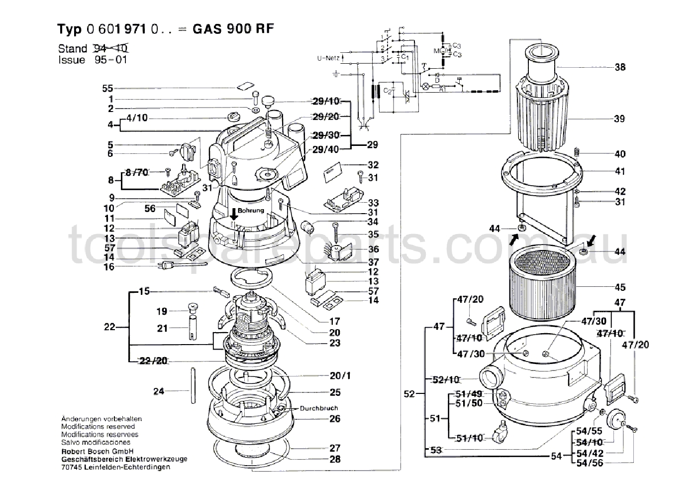 Bosch GAS 900 RF 0601971037  Diagram 1