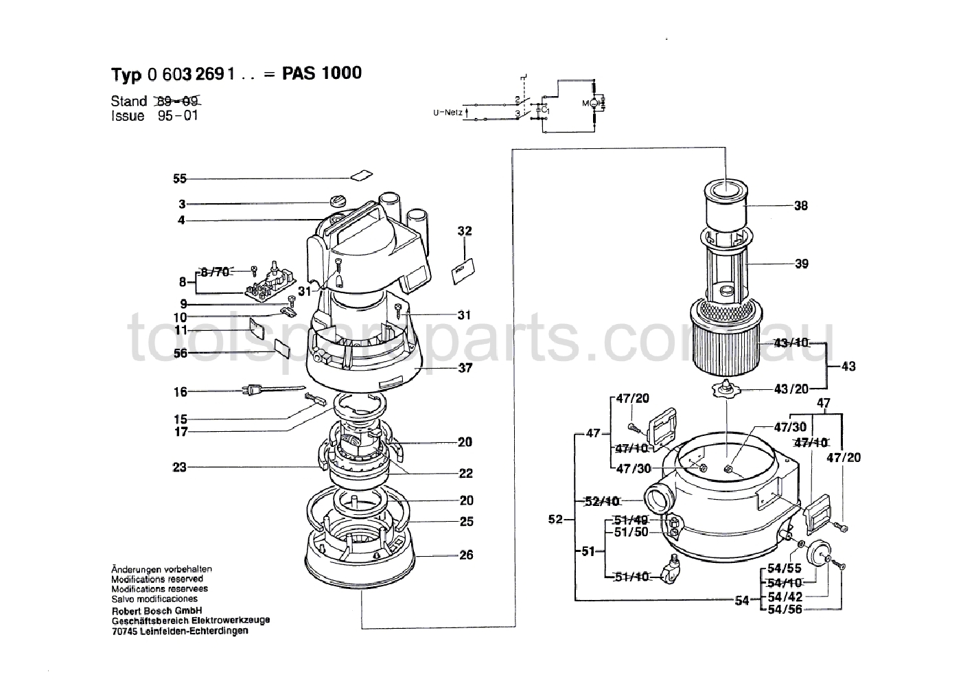 Bosch PAS 1000 0603269137  Diagram 1