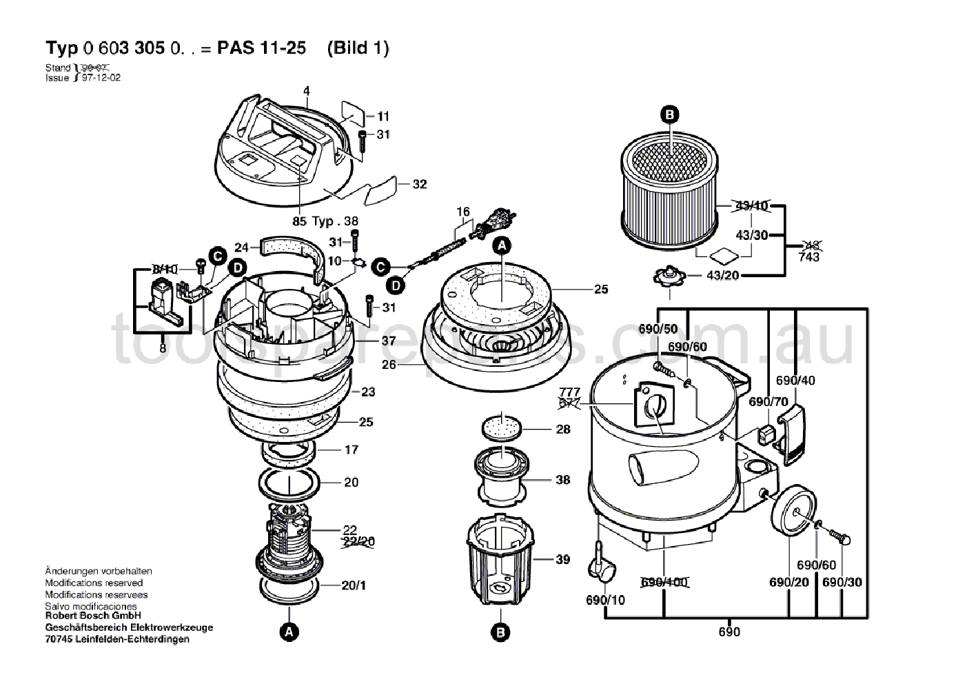Bosch PAS 11-25 0603305037  Diagram 1