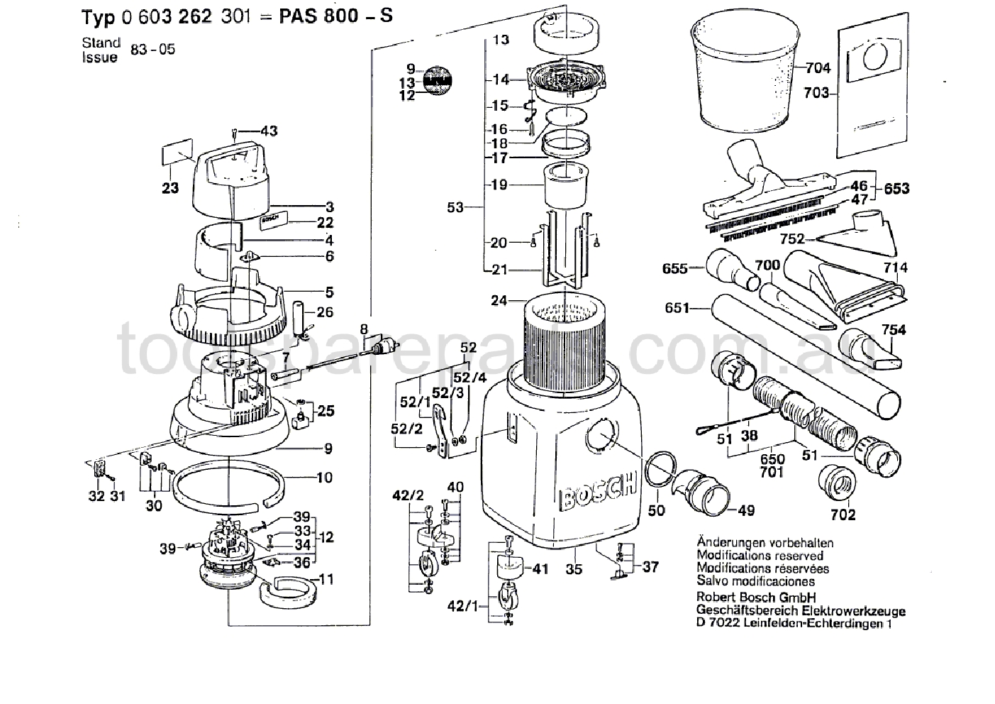 Bosch PAS 800-S 0603262301  Diagram 1