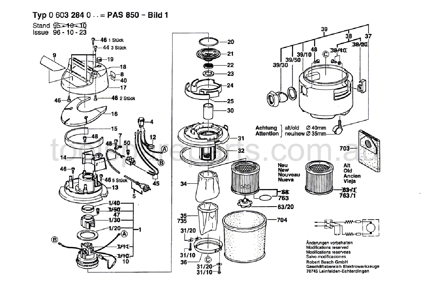 Bosch PAS 850 0603284037  Diagram 1