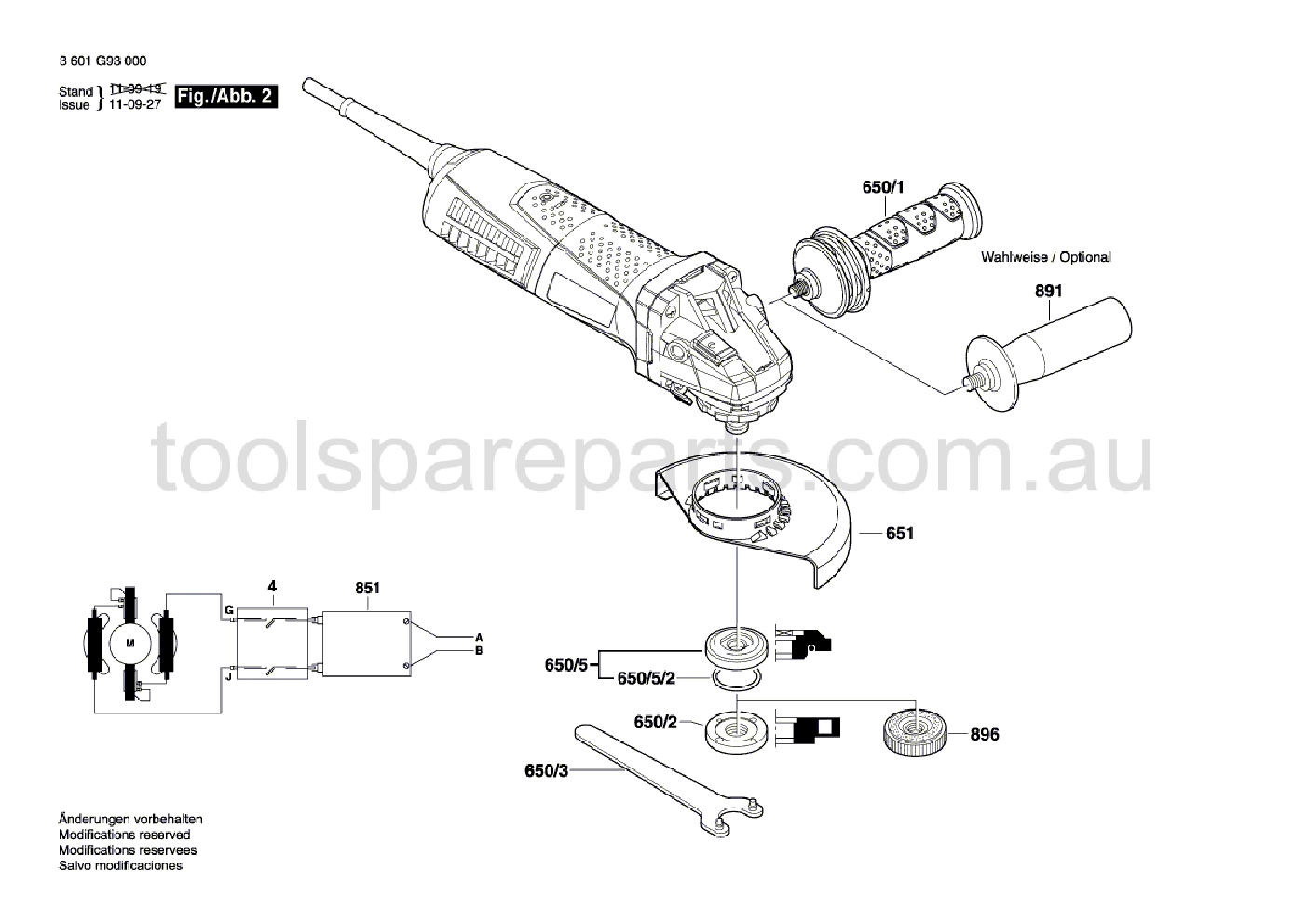 Bosch GWS 12-125CI 3601G93040  Diagram 2