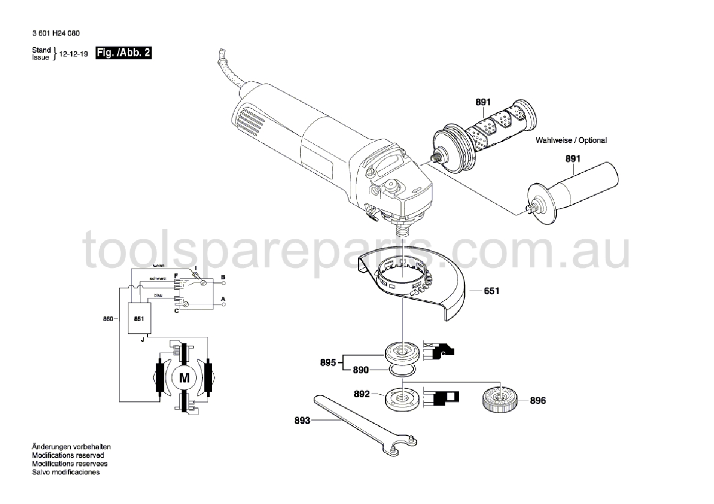 Bosch GWS 1400 C 3601H24241  Diagram 2