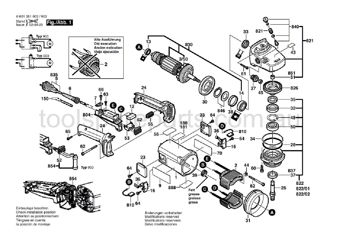 Bosch GWS 18-180 0601351037  Diagram 1